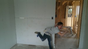 Taking a break from building, I ran on a wall.